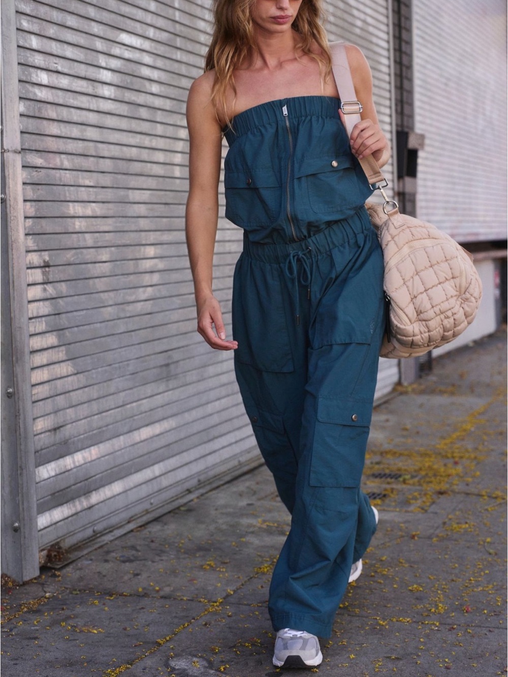 Free People Shot Clock Mustard Yellow Utility Onesie Dried Palm